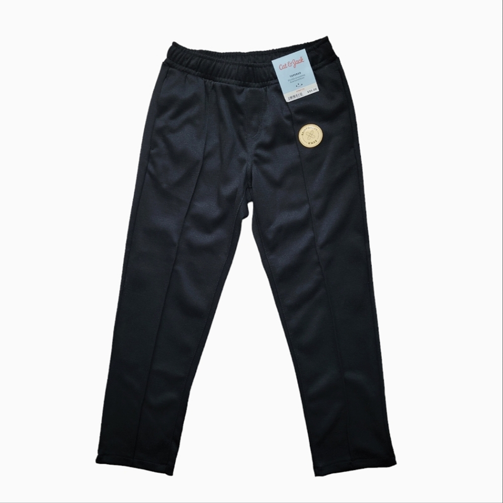 Boys' Pull On Pintuck Stretchy Black Pants - Cat & Jack Elastic Waist